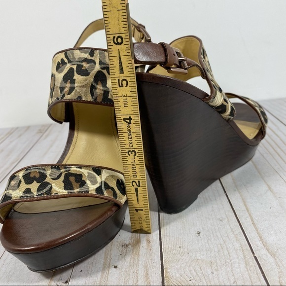 Coach Jezabel Cheetah Print Over Signature C Print Wedge Sandals 10B - Picture 12 of 12